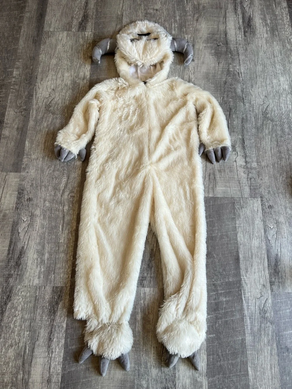 Star Wars White Wampa Plush Costume with Gray Accents - Picture 2 of 11